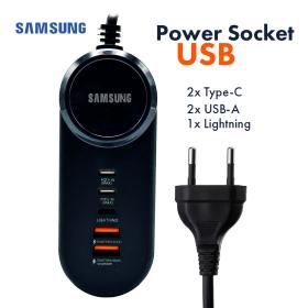 Power Socket Charge rapide Samsung, 25 W 5 Ports Type-C USB Lightning – مقبس شحن سريع سامسونغ