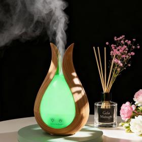 Humidificateur à Grain de Bois 200ml avec 7 Lumières de Couleur – معطر جو في الغرف