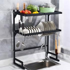 Égouttoir à vaisselle poser sur évier à 2 niveaux grande capacité – مجفف أواني بقدرة إستيعاب كبيرة