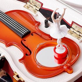 Boîte à Musique Vintage avec Déesse Rotative et Mécanisme de Violon – صندوق موسيقى مع آلية كمان