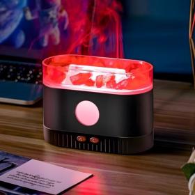 Humidificateur flamme multicolore des huiles essentielles aromatiques en pierre de sel 200ml - موزع روائح الزيوت العطرية باللهب مع صخور الملح الكريستالي 200 مل