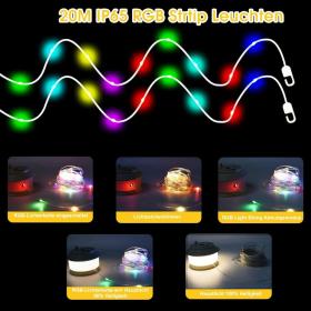 Guirlande Lumineuse Extérieure Rechargeable 20M - مصابيح سلسلة قابلة لإعادة الشحن